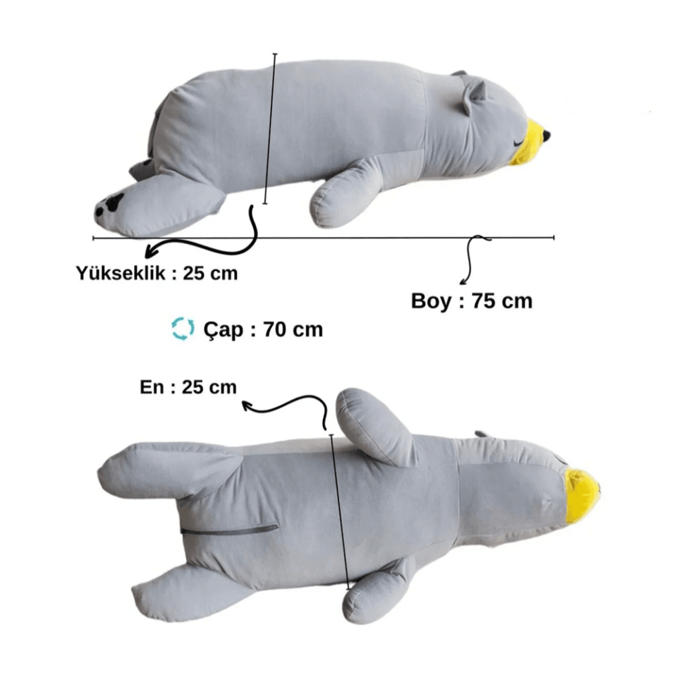 Uyku Arkadaşı Peluş Ayıcık Yastık – Bebek ve Çocuk İçin Yumuşak Babyface Kumaş