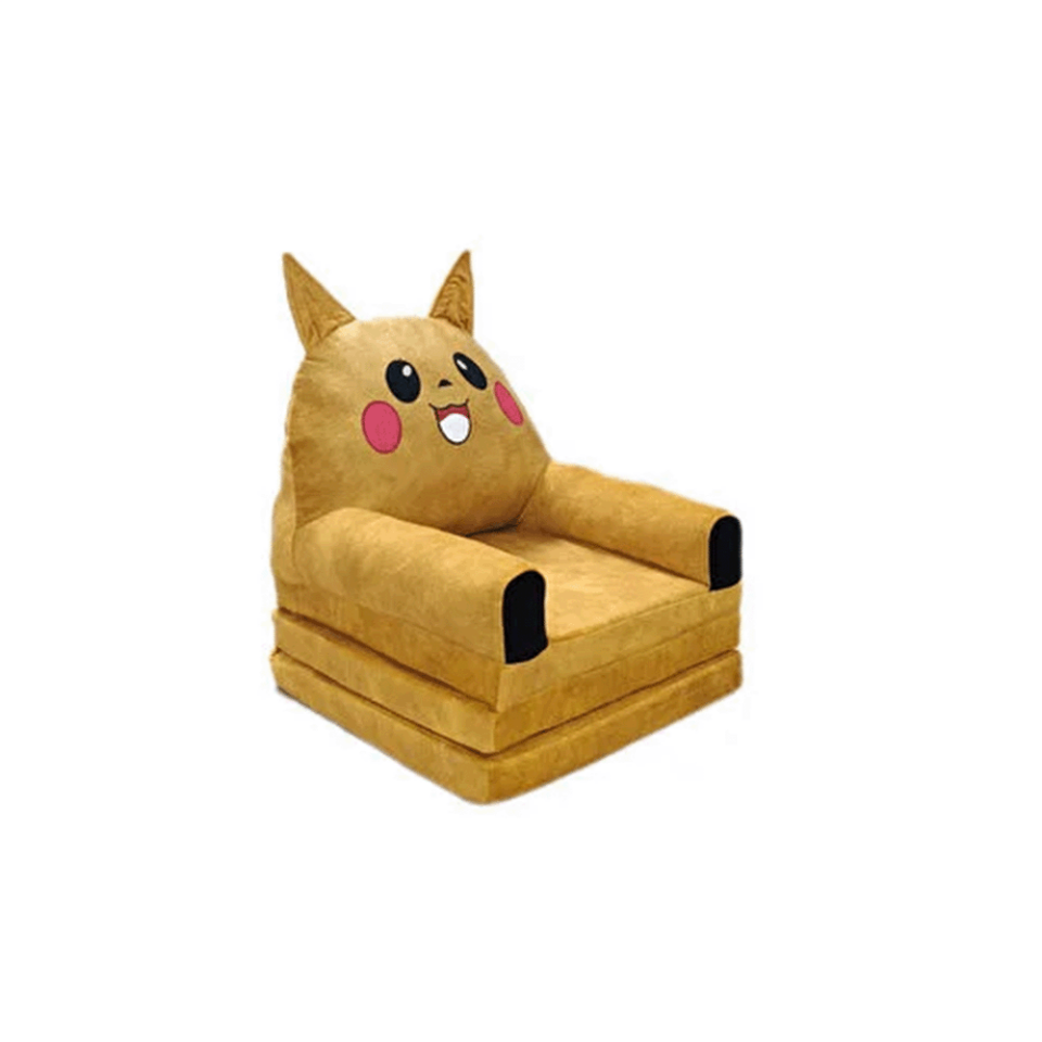 Pikachu Figürlü Katlanabilir Çocuk Koltuğu Açılır Yataklı Minder Çocuk Oturma Koltuğu