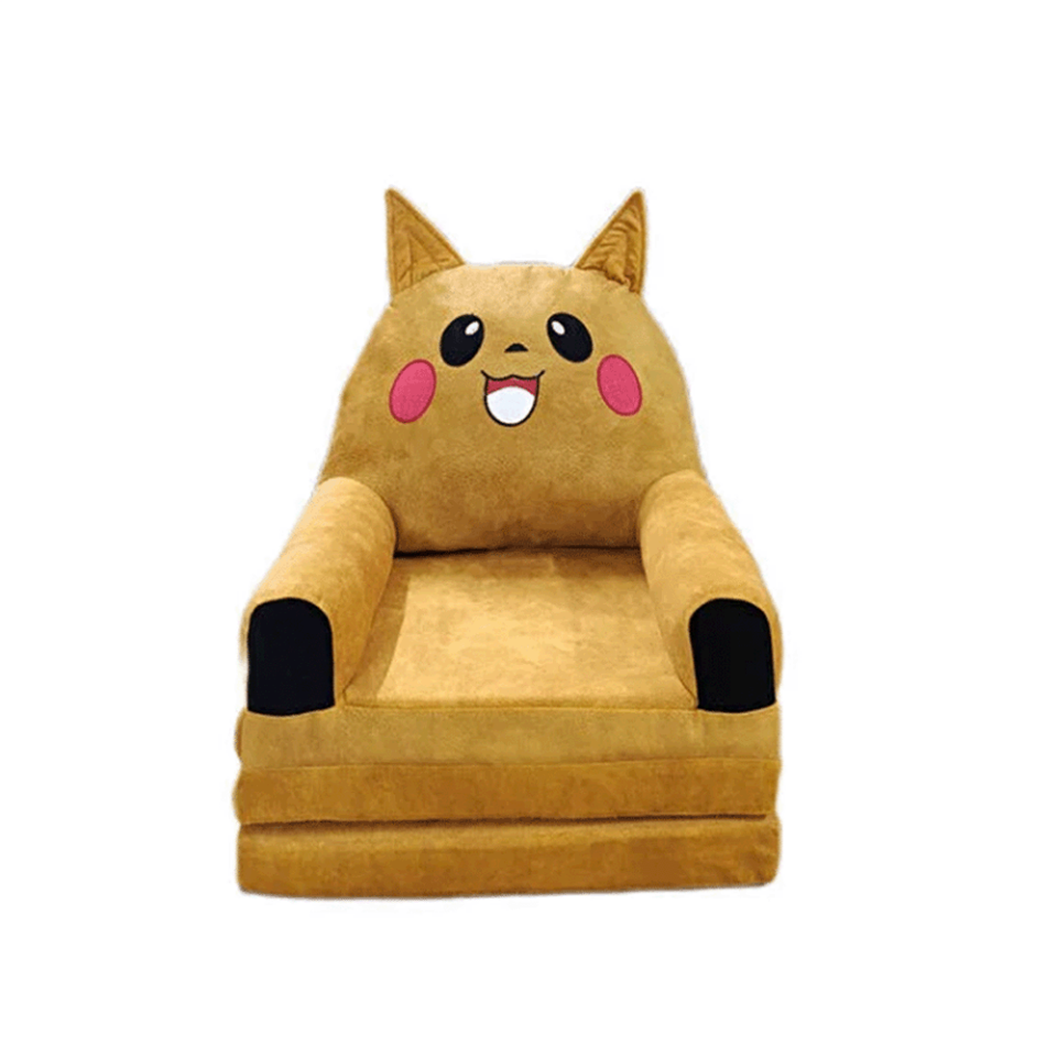 Pikachu Figürlü Katlanabilir Çocuk Koltuğu Açılır Yataklı Minder Çocuk Oturma Koltuğu