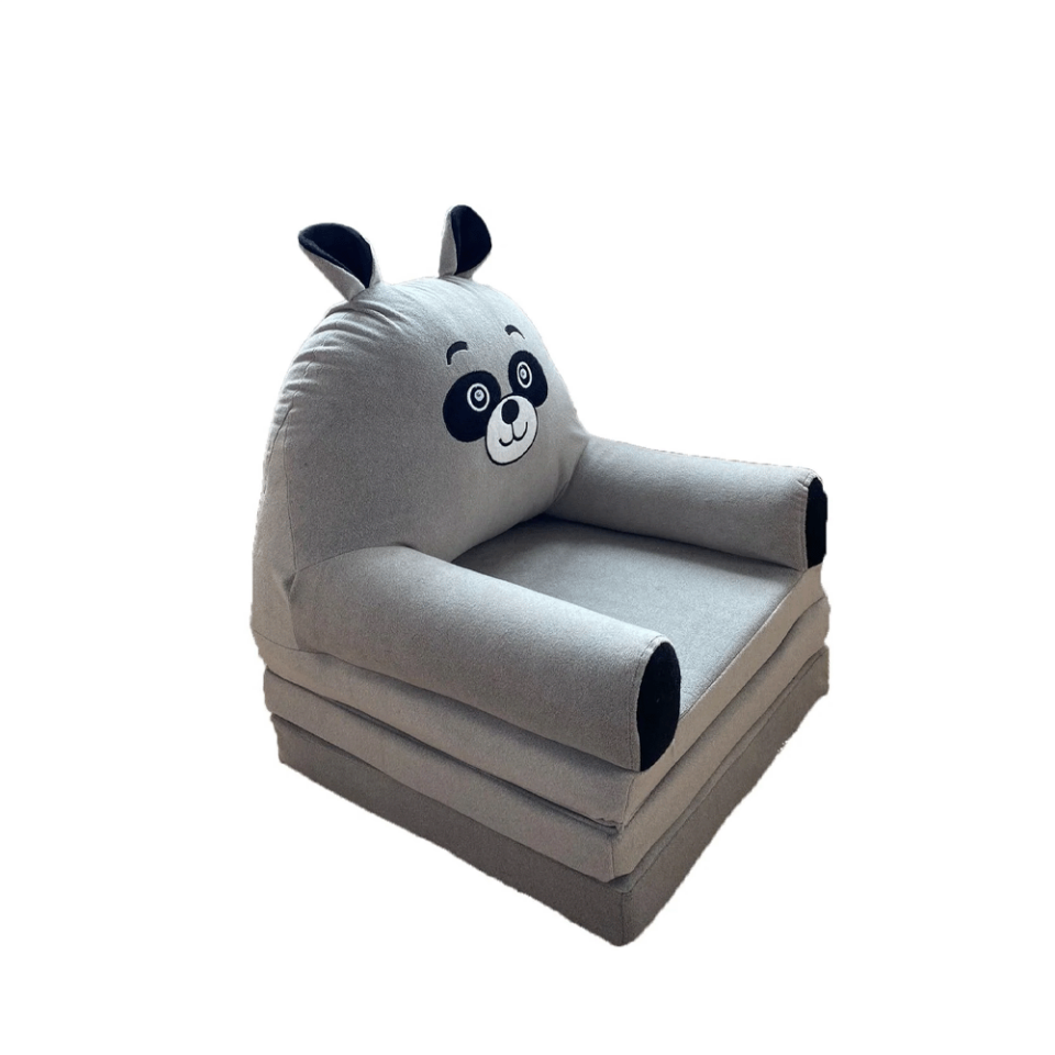 Panda Figürlü Katlanabilir Çocuk Koltuğu Açılır Yataklı Minder Çocuk Oturma Koltuğu