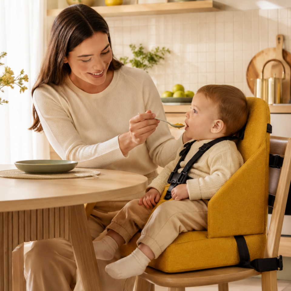 Sandalye Üzeri Emniyet Kemerli Mama Sandalyesi Minderi Çocuk Oturağı