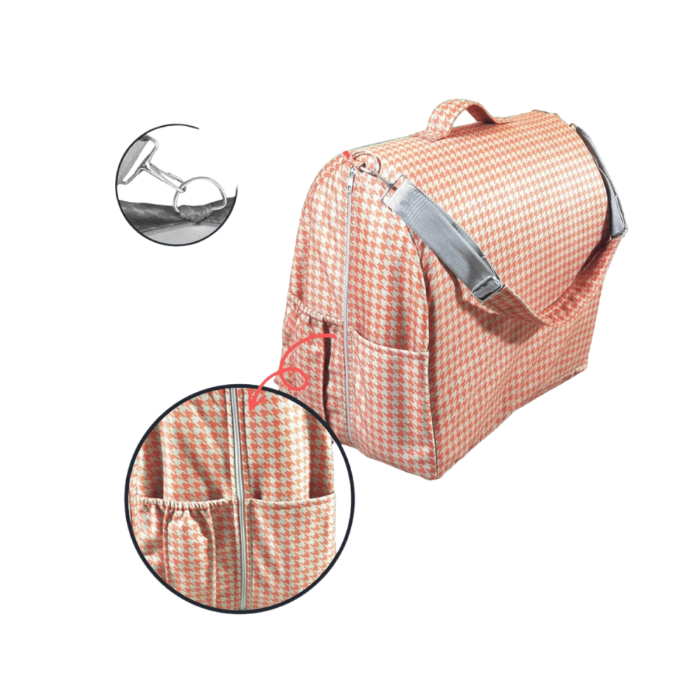 2’si 1 Arada Çantalı Taşınabilir %100 Pamuklu Anne Yanı Bebek Yatağı Babynest Bebek Reflü Yatağı 45x90 cm Turuncu - Bej