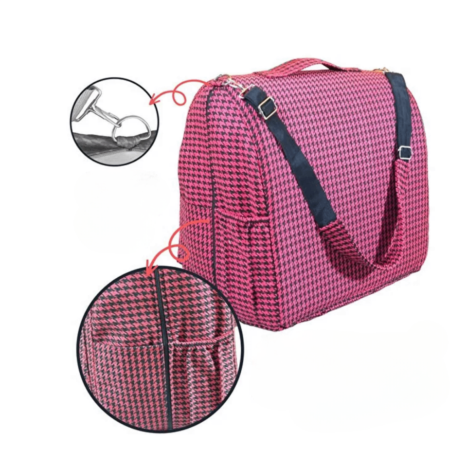 2’si 1 Arada Çantalı Taşınabilir %100 Pamuklu Anne Yanı Bebek Yatağı Babynest Bebek Reflü Yatağı 45x90 cm Kırmızı - Siyah