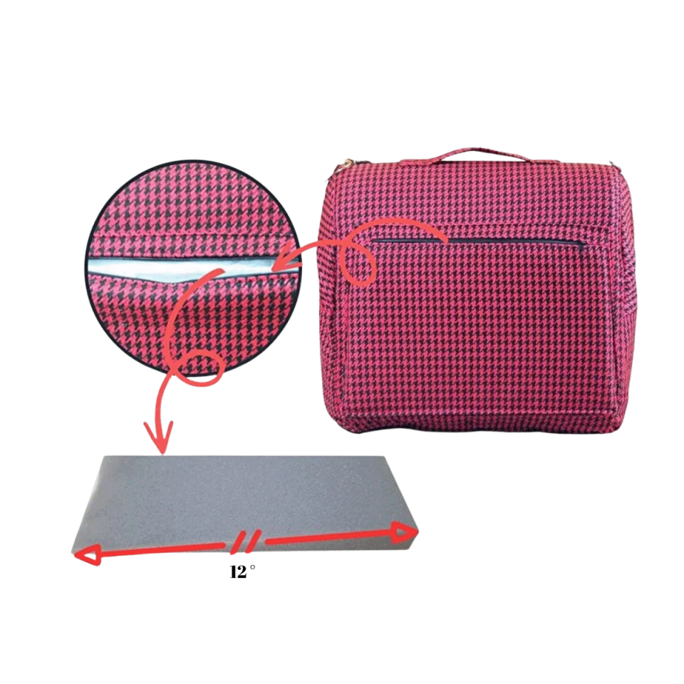 2’si 1 Arada Çantalı Taşınabilir %100 Pamuklu Anne Yanı Bebek Yatağı Babynest Bebek Reflü Yatağı 45x90 cm Kırmızı - Siyah